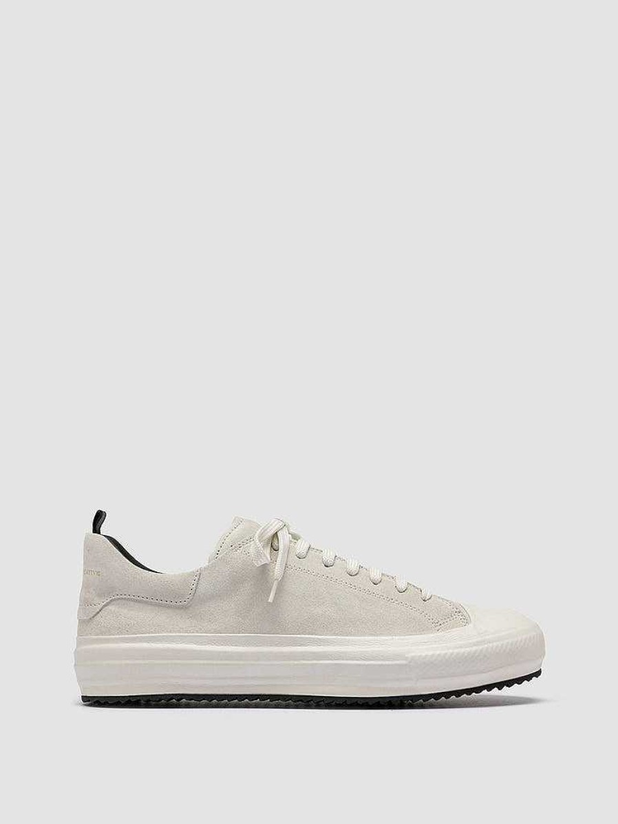 Uomo OFFICINE CREATIVE Sneakers | Mes 009 - Sneakers Basse In Pelle E Suede Bianca