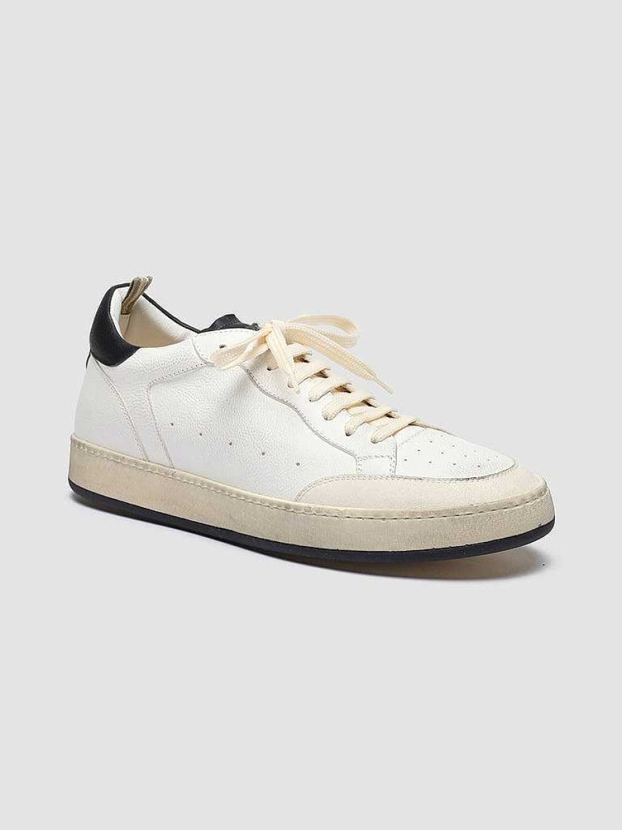 Uomo OFFICINE CREATIVE Sneakers | Magic 001 - Sneakers In Pelle E Camoscio Bianco