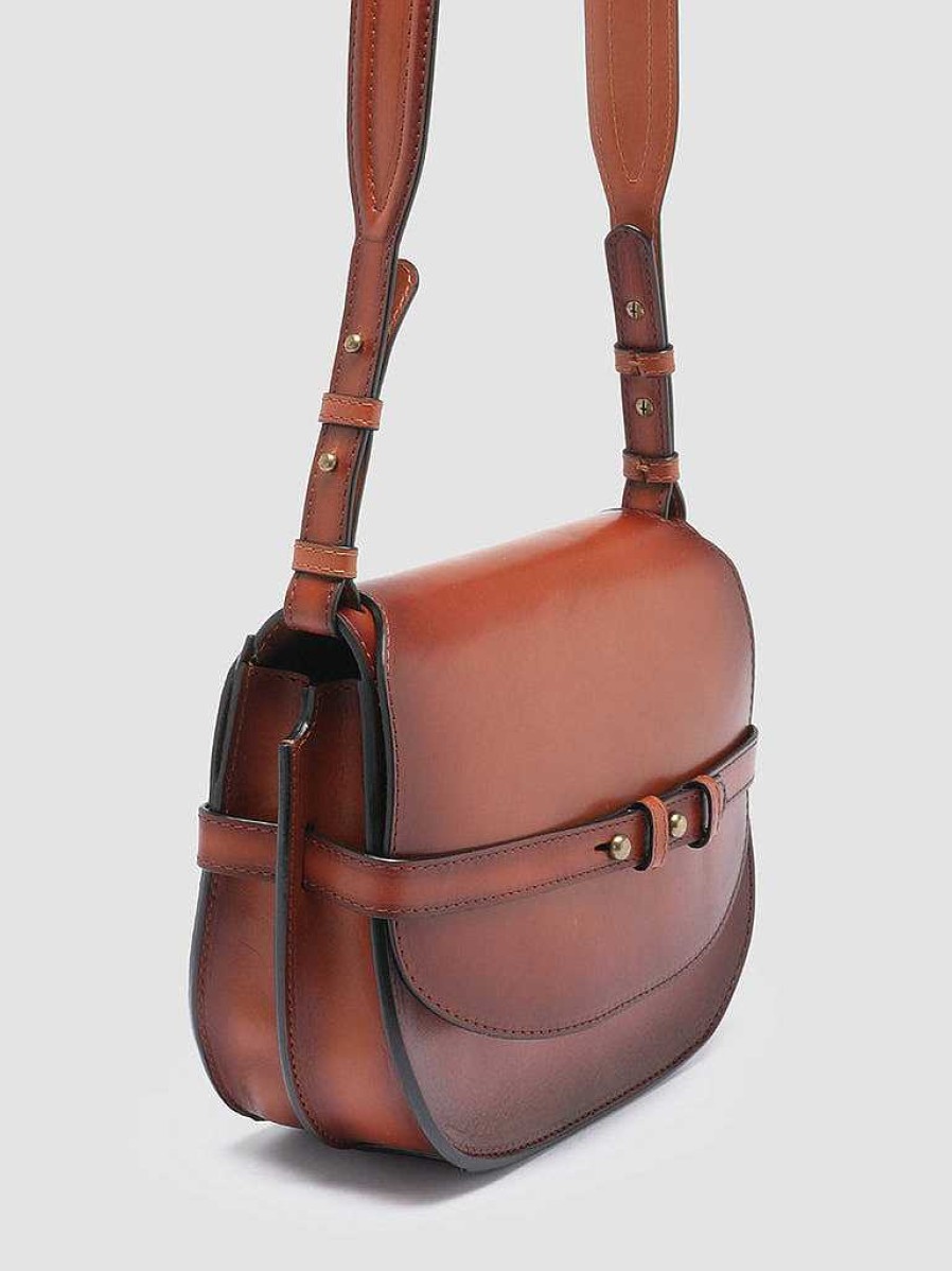 Donna OFFICINE CREATIVE Borse | Saddle 011 - Borsa A Tracolla In Pelle Marrone