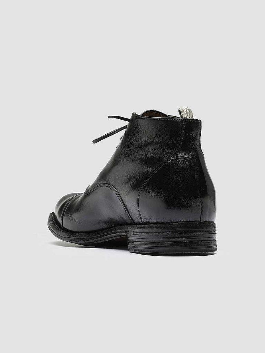 Uomo OFFICINE CREATIVE Stivaletti | Balance 009 - Stivaletti In Pelle Nera Con Allacciatura