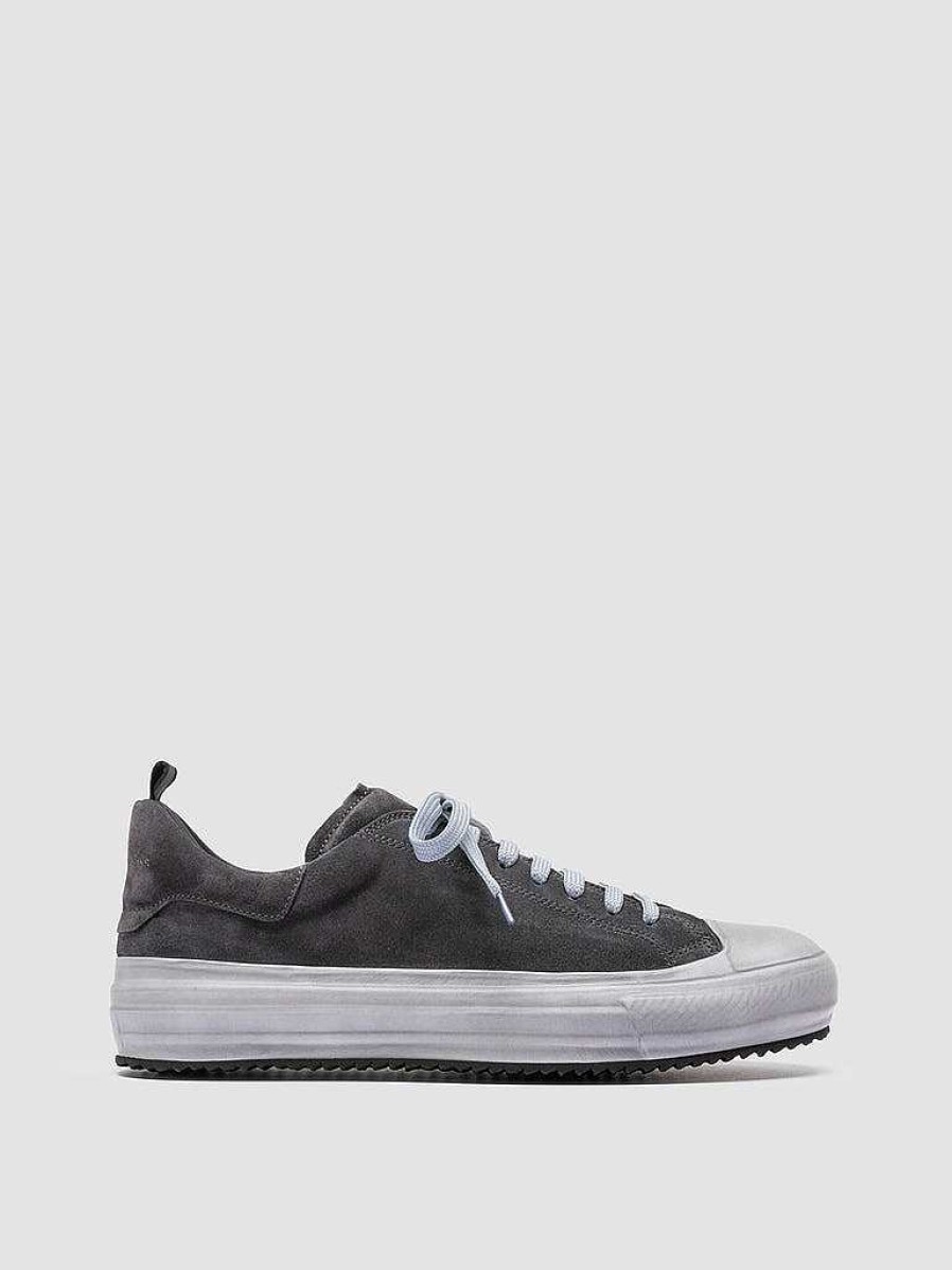 Uomo OFFICINE CREATIVE Sneakers | Mes 009 - Sneakers Basse In Pelle E Suede Grigia