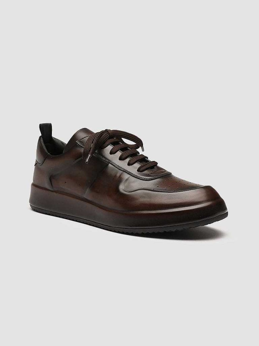 Uomo OFFICINE CREATIVE Sneakers | Ace Lux 100 - Sneakers In Pelle Aerografata Marrone