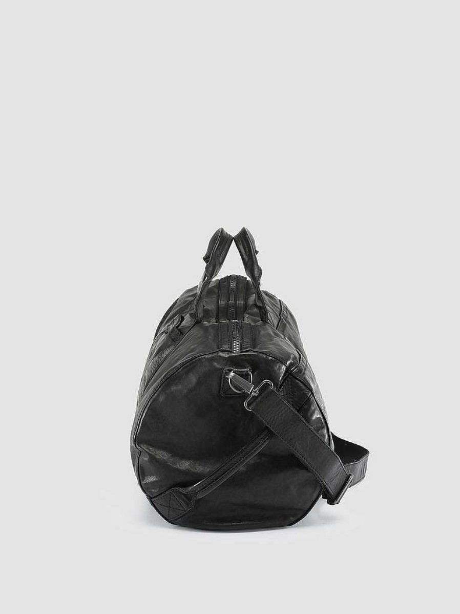 Uomo OFFICINE CREATIVE Borse | Recruit 007 - Borsa Da Viaggio In Pelle Nera