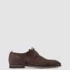 Uomo OFFICINE CREATIVE Scarpe Basse | Solitude 002 - Scarpe Derby In Pelle Scamosciata Marrone