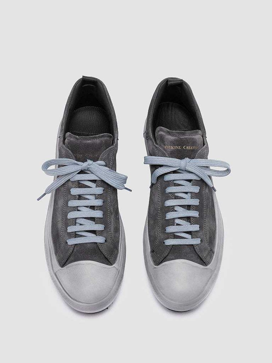 Uomo OFFICINE CREATIVE Sneakers | Mes 009 - Sneakers Basse In Pelle E Suede Grigia