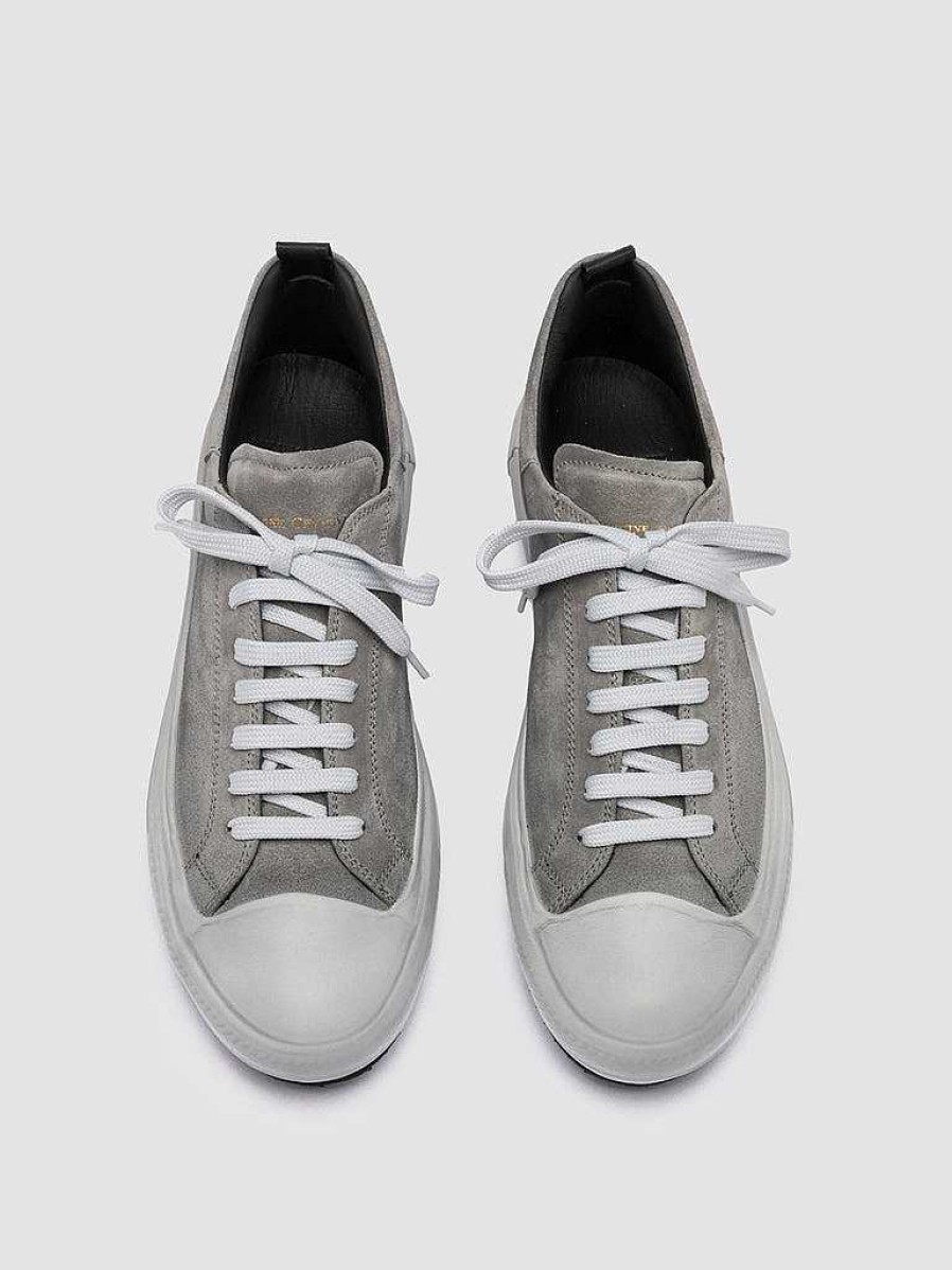 Uomo OFFICINE CREATIVE Sneakers | Mes 009 - Sneakers Basse In Pelle E Suede Grigia