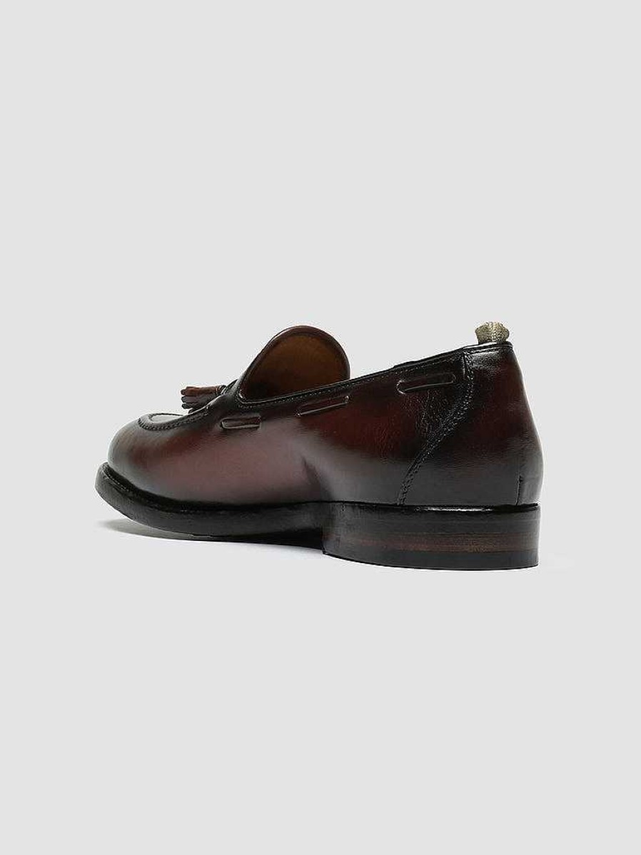 Uomo OFFICINE CREATIVE Mocassini | Tulane 001 - Mocassini In Pelle Bordeaux