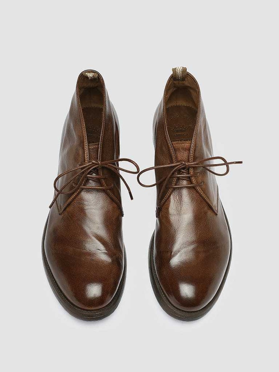 Uomo OFFICINE CREATIVE Stivaletti | Hive 050 - Stivali Chukka In Pelle Marrone