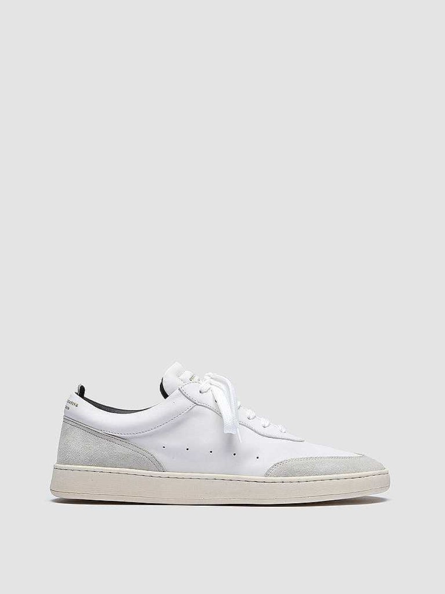 Uomo OFFICINE CREATIVE Sneakers | Kris Lux 001 - Sneakers In Pelle Liscia E Scamosciata Bianca