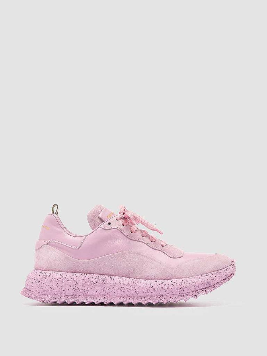 Donna OFFICINE CREATIVE Sneakers | Race Rubrex 101 - Sneakers Basse In Pelle E Camoscio Rosa