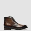 Uomo OFFICINE CREATIVE Stivaletti | Temple 002 - Stivali Stringati In Pelle Marrone