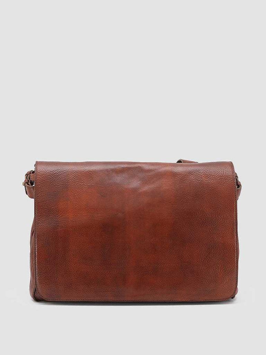 Uomo OFFICINE CREATIVE Borse | Rare 24 - Borsa Portadocumenti In Pelle Marrone