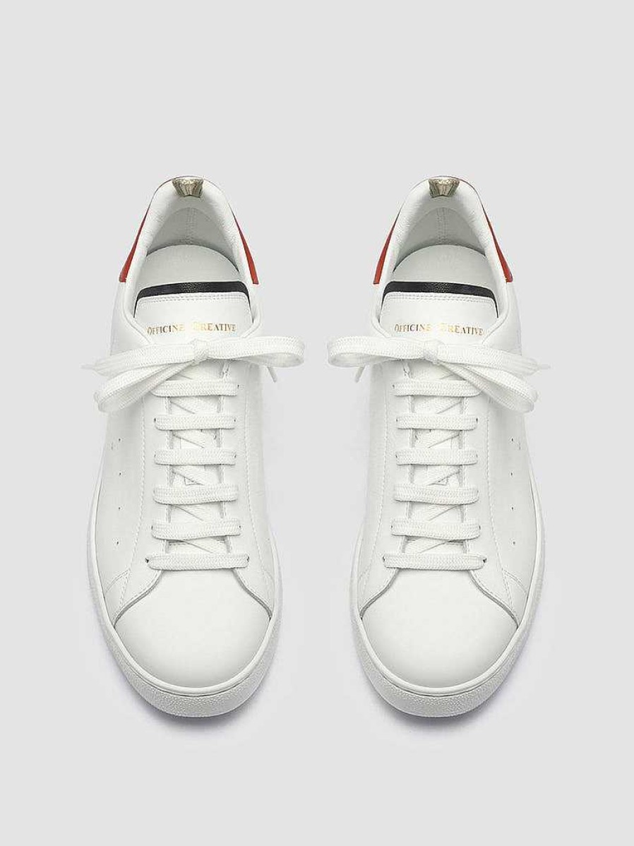 Uomo OFFICINE CREATIVE Sneakers | Mower 005 - White Leather Sneakers