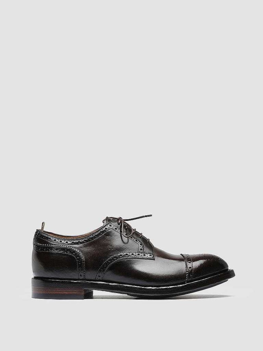 Uomo OFFICINE CREATIVE Scarpe Basse | Temple 003 - Scarpe Derby In Pelle Marrone