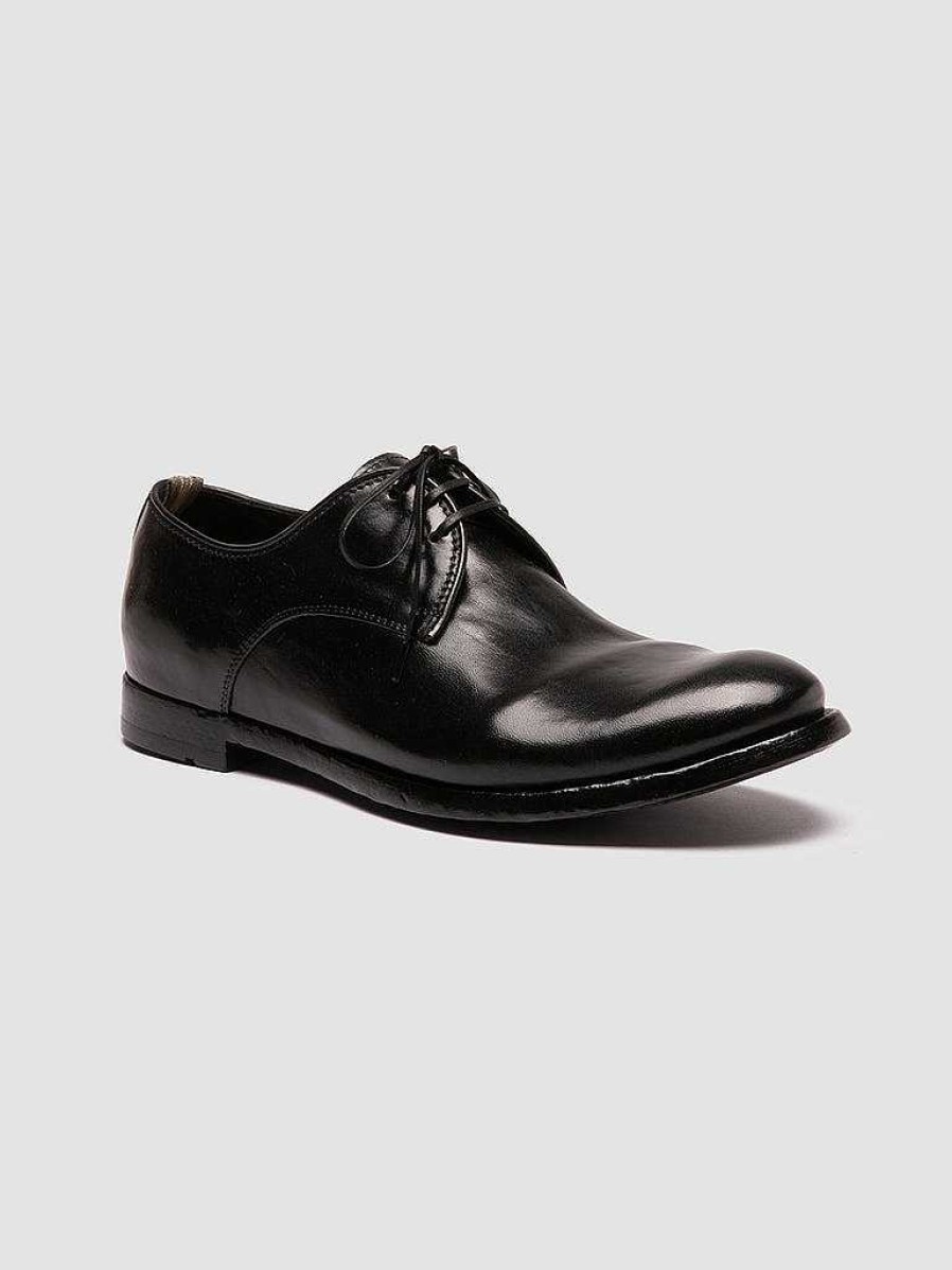 Uomo OFFICINE CREATIVE Scarpe Basse | Anatomia 87 - Scarpe Derby In Pelle Nera