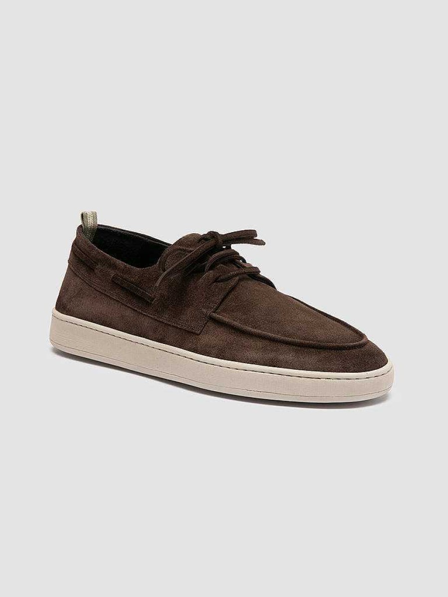 Uomo OFFICINE CREATIVE Mocassini | Herbie 009 - Sneaker Basse In Pelle Scamosciata Marrone