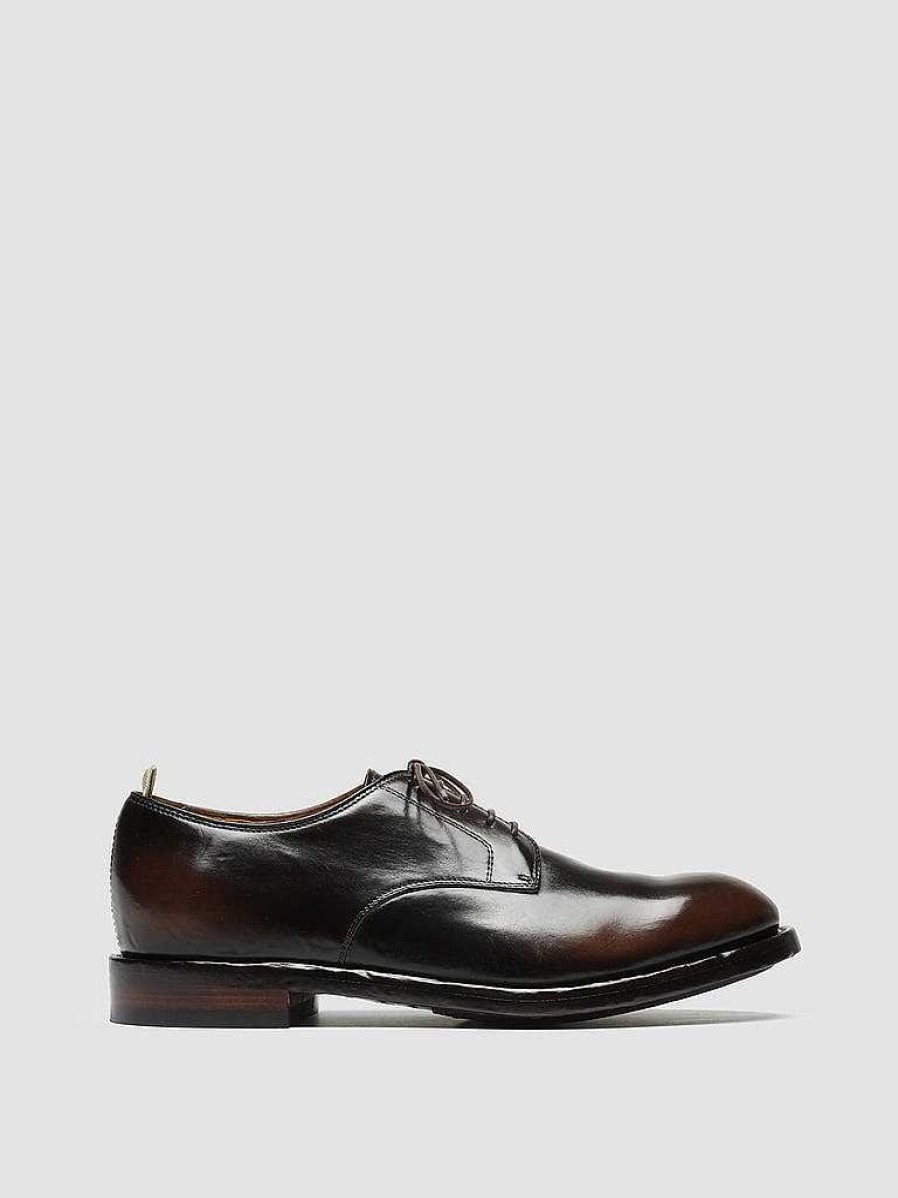 Uomo OFFICINE CREATIVE Scarpe Basse | Temple 018 - Scarpe Derby In Pelle Marrone