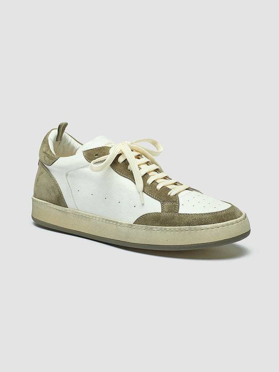 Uomo OFFICINE CREATIVE Sneakers | Magic 001 - Sneakers In Pelle E Camoscio Bianco