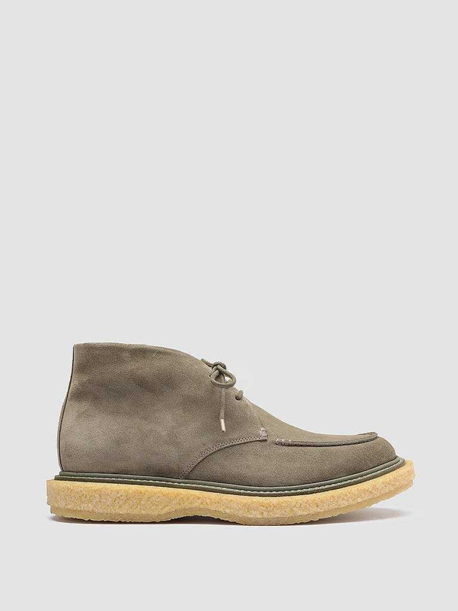 Uomo OFFICINE CREATIVE Stivaletti | Bullet 001 - Stivali Chukka In Pelle Scamosciata Verde