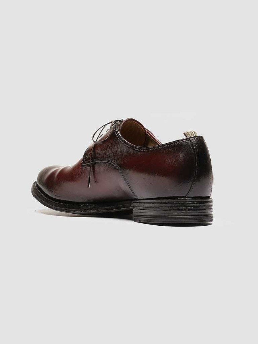 Uomo OFFICINE CREATIVE Scarpe Basse | Anatomia 086 - Scarpe Derby In Pelle Bordeaux