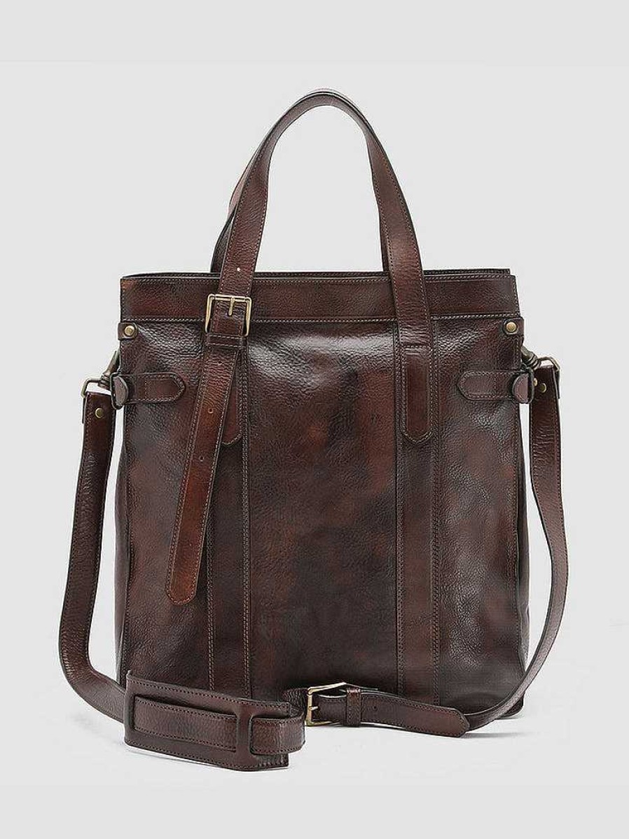 Uomo OFFICINE CREATIVE Borse | Rare 23 - Borsa In Pelle Marrone