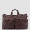 Uomo OFFICINE CREATIVE Borse | Recruit 013 - Borsa Weekender In Pelle Marrone