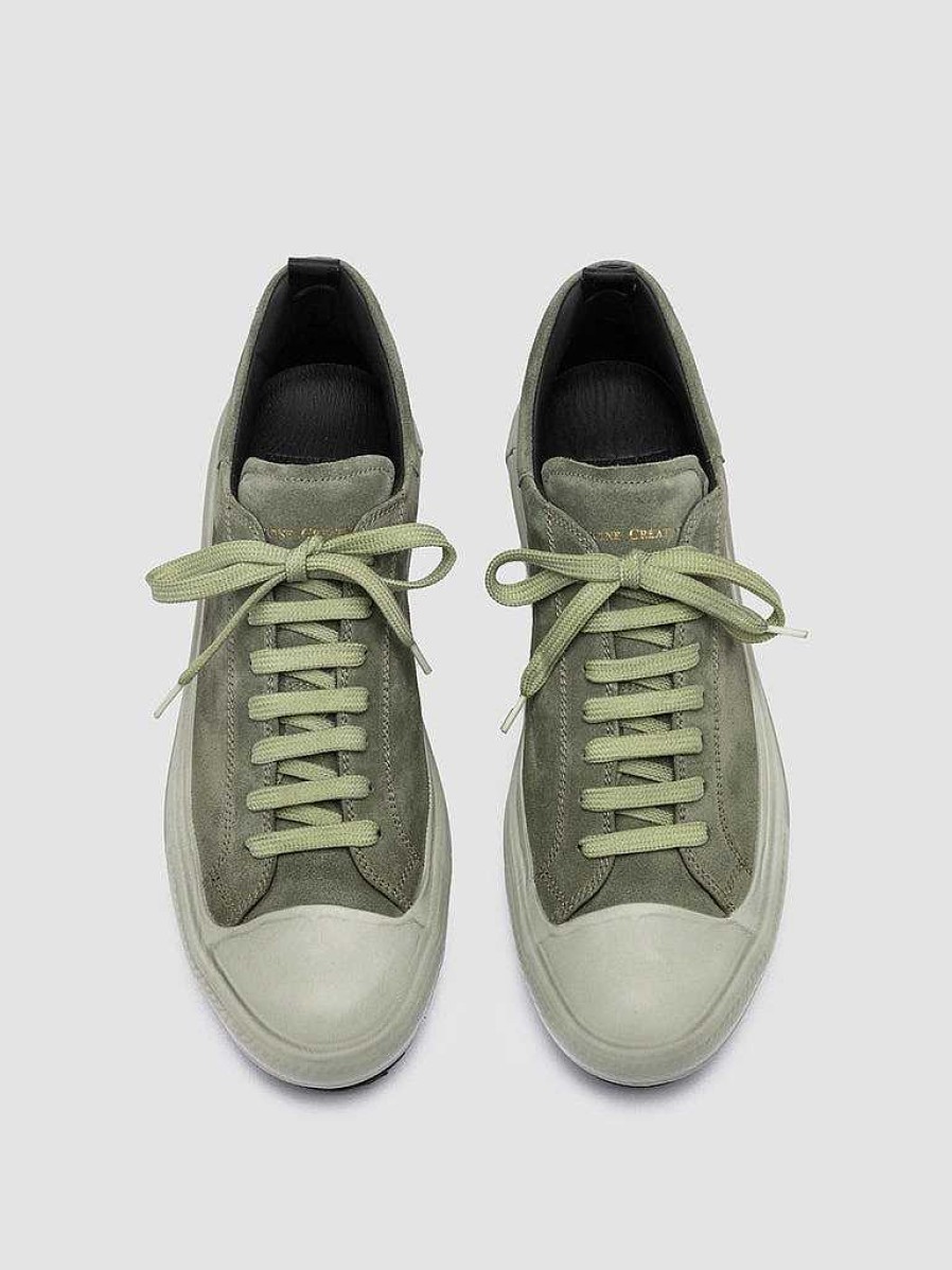 Uomo OFFICINE CREATIVE Sneakers | Mes 009 - Sneakers Basse In Pelle E Suede Verde