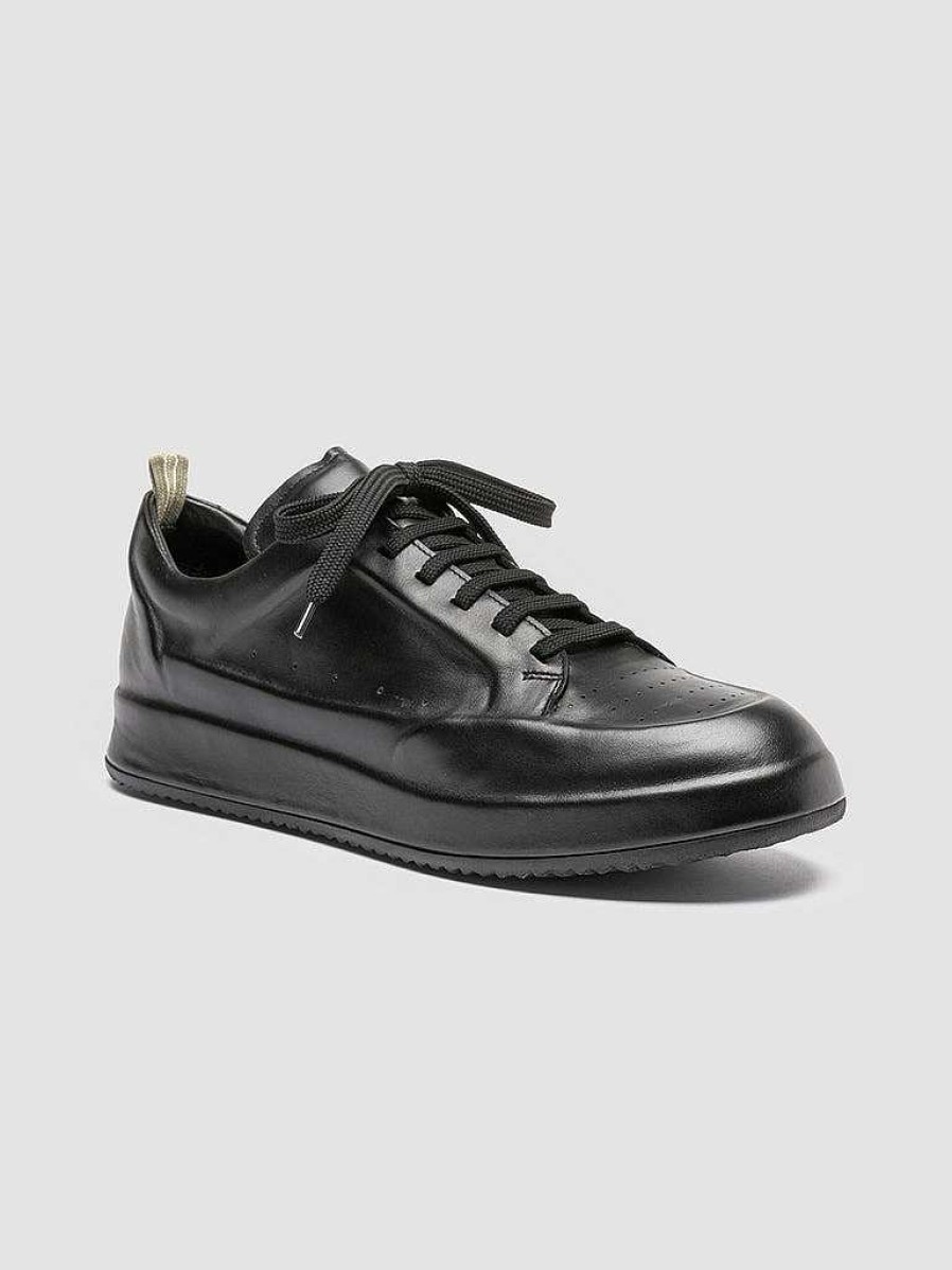 Uomo OFFICINE CREATIVE Sneakers | Ace 016 - Sneakers In Pelle Nera