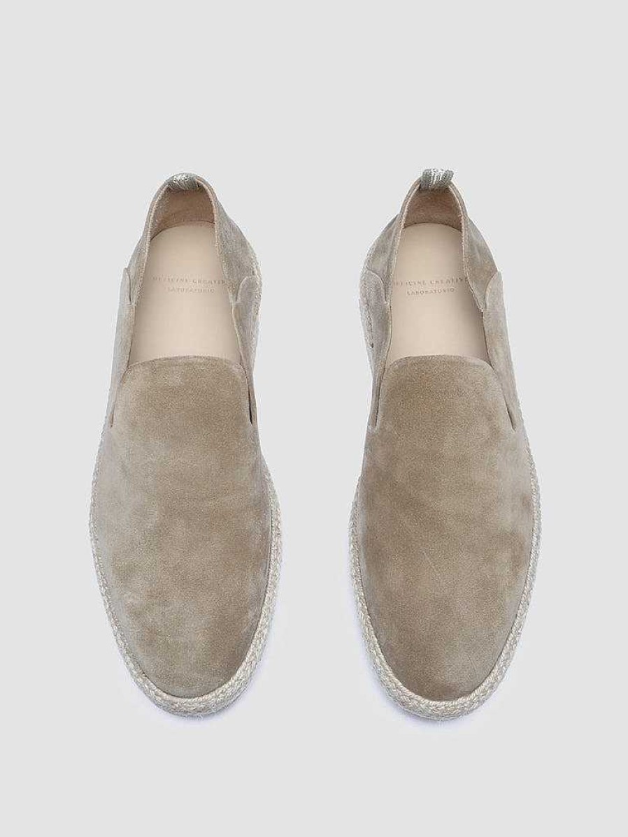 Uomo OFFICINE CREATIVE Mocassini | Roped 002 - Slip-On In Pelle Scamosciata Marrone