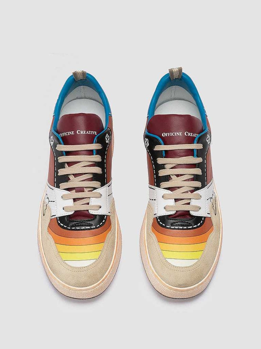 Uomo OFFICINE CREATIVE Sneakers | Homme Neo Psychedelic Sun 241 - Sneakers Basse In Pelle E Camoscio Multicolor