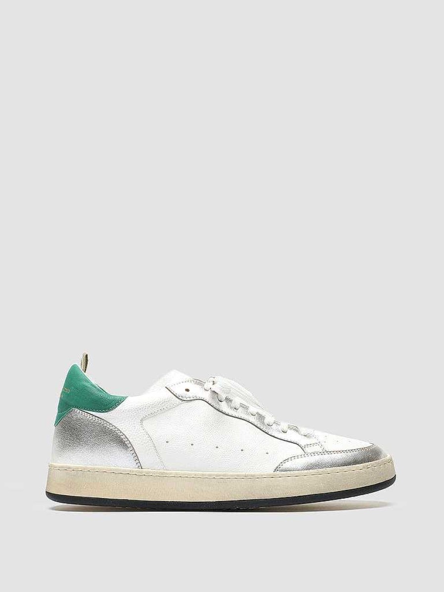 Uomo OFFICINE CREATIVE Sneakers | Magic 001 - Sneakers In Pelle E Camoscio Bianco