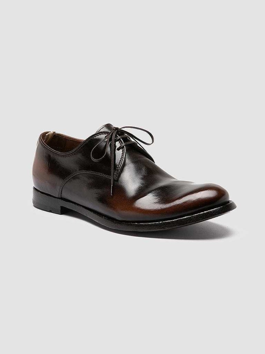 Uomo OFFICINE CREATIVE Scarpe Basse | Anatomia 87 - Scarpe Derby In Pelle Marrone