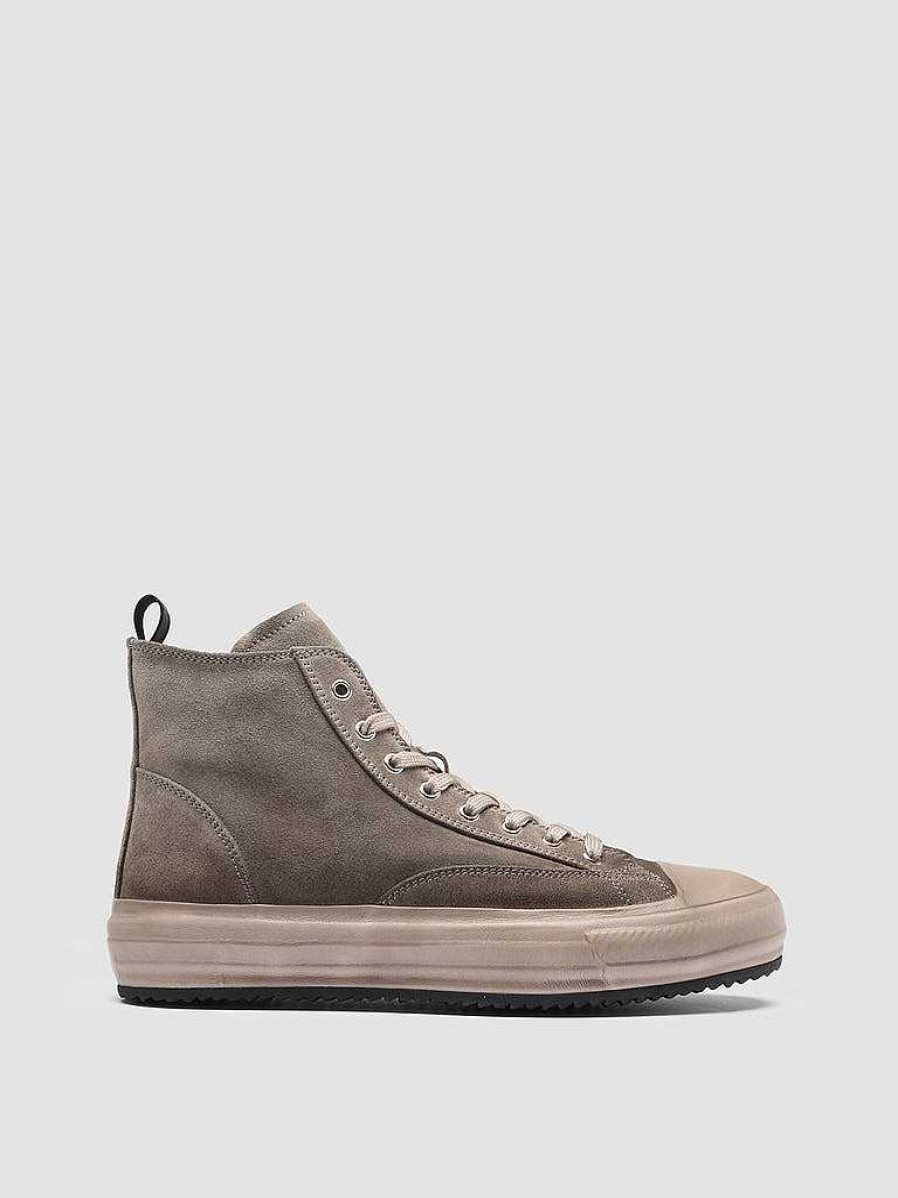 Uomo OFFICINE CREATIVE Sneakers | Mes 011 - Sneakers Alte In Pelle Scamosciata Tortora