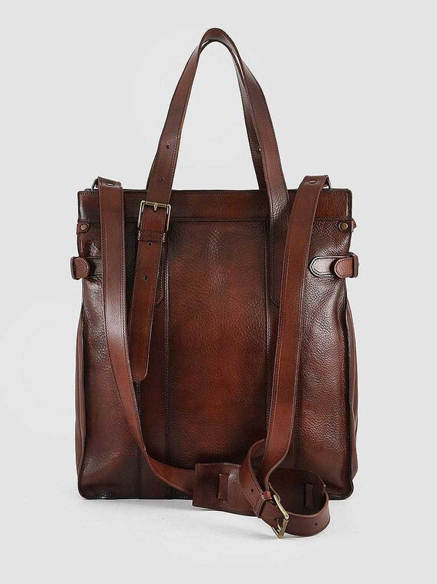 Uomo OFFICINE CREATIVE Borse | Rare 23 - Borsa In Pelle Marrone