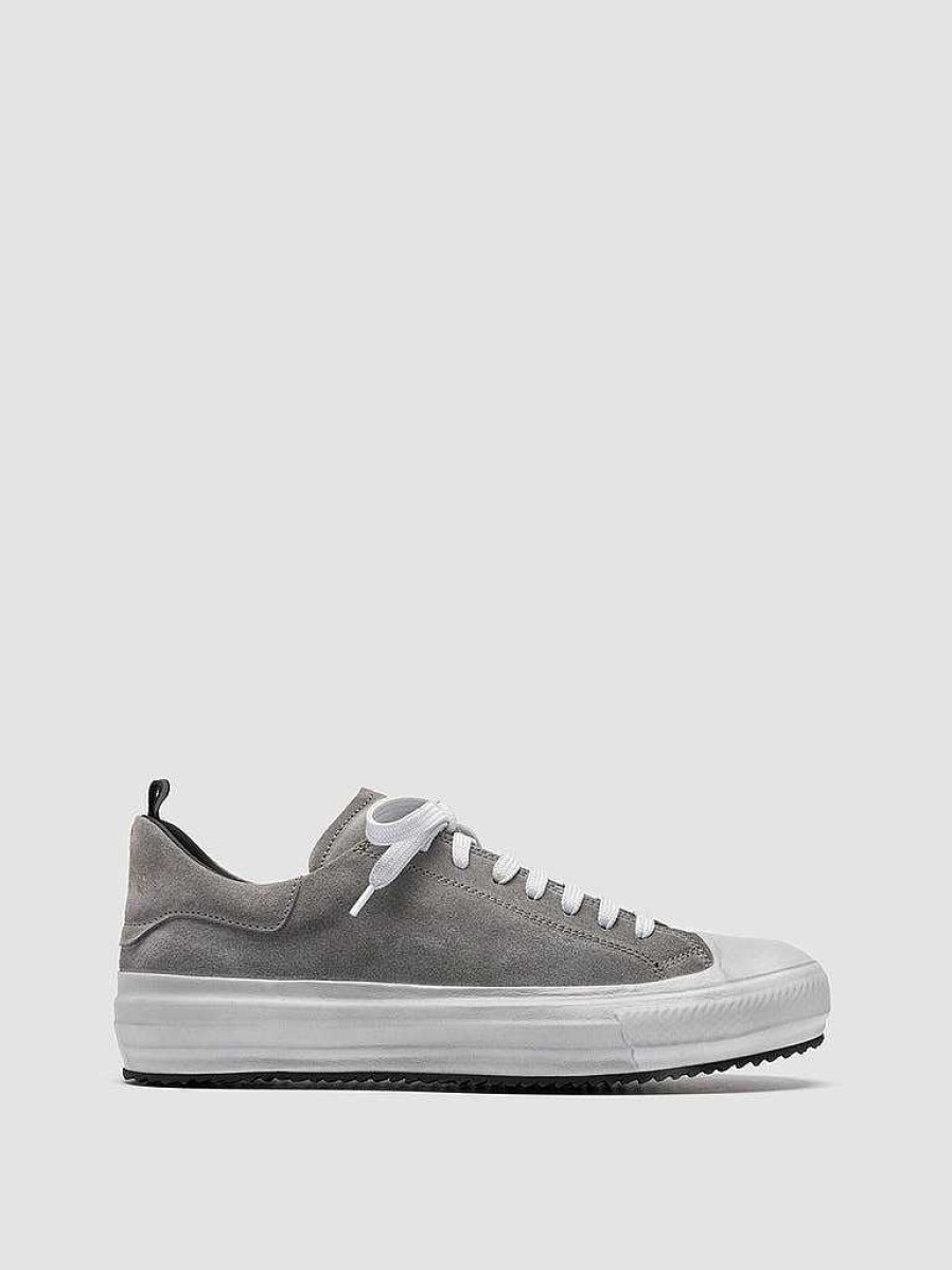 Uomo OFFICINE CREATIVE Sneakers | Mes 009 - Sneakers Basse In Pelle E Suede Grigia