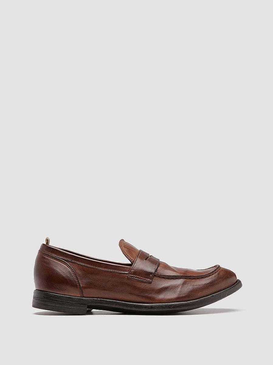 Uomo OFFICINE CREATIVE Mocassini | Arc 509 - Mocassini Penny Loafer In Pelle Marrone