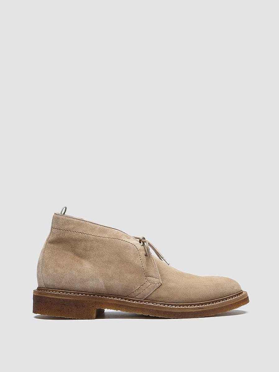 Uomo OFFICINE CREATIVE Stivaletti | Hopkins Crepe 114 - Stivali Chukka In Pelle Scamosciata Tortora