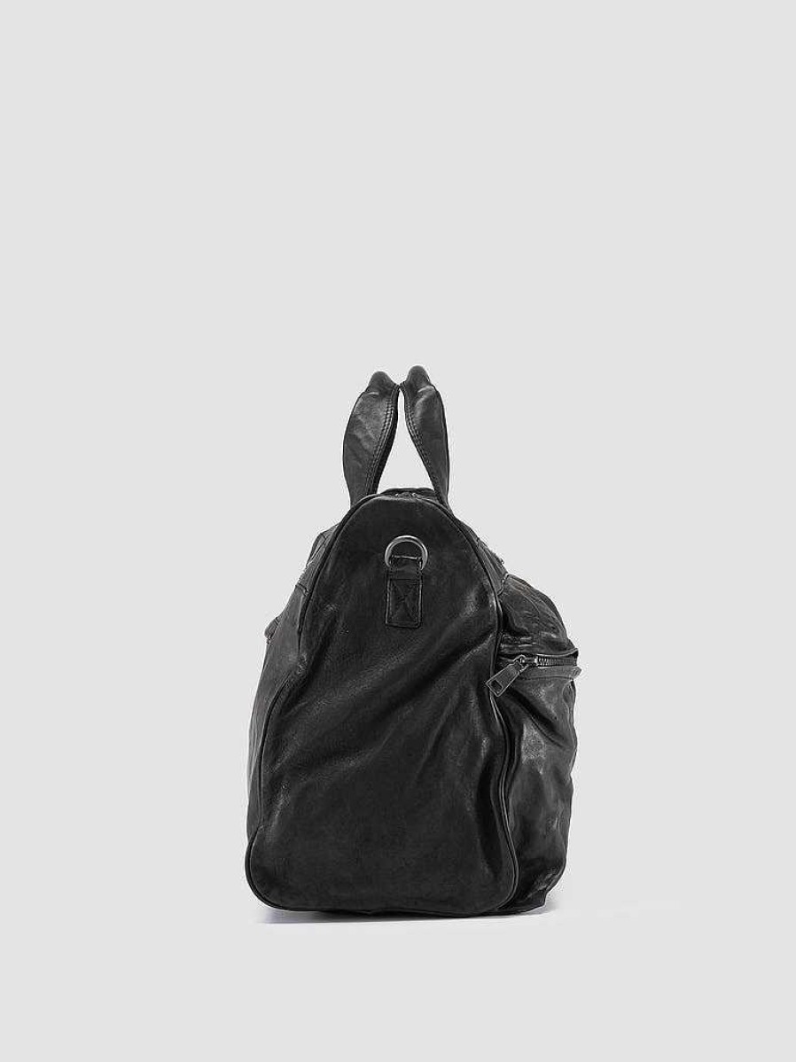 Uomo OFFICINE CREATIVE Borse | Recruit 013 - Borsa Weekender In Pelle Nera