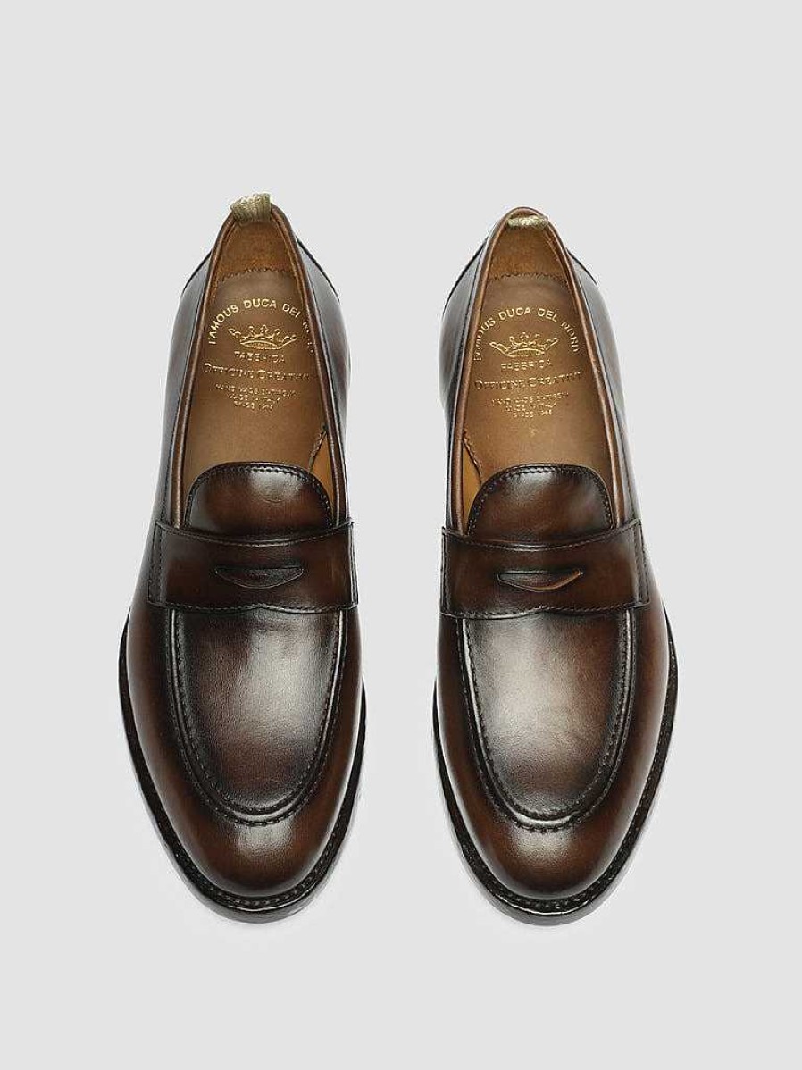 Uomo OFFICINE CREATIVE Mocassini | Tulane 002 - Mocassini Penny In Pelle Marrone