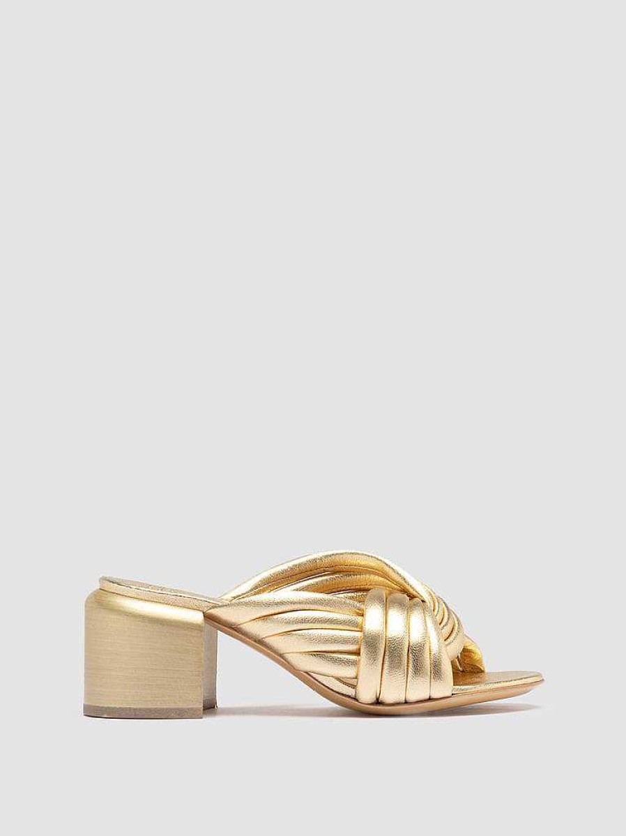 Donna OFFICINE CREATIVE Sandali | Ethel 022 - Sandali Slide In Pelle Oro