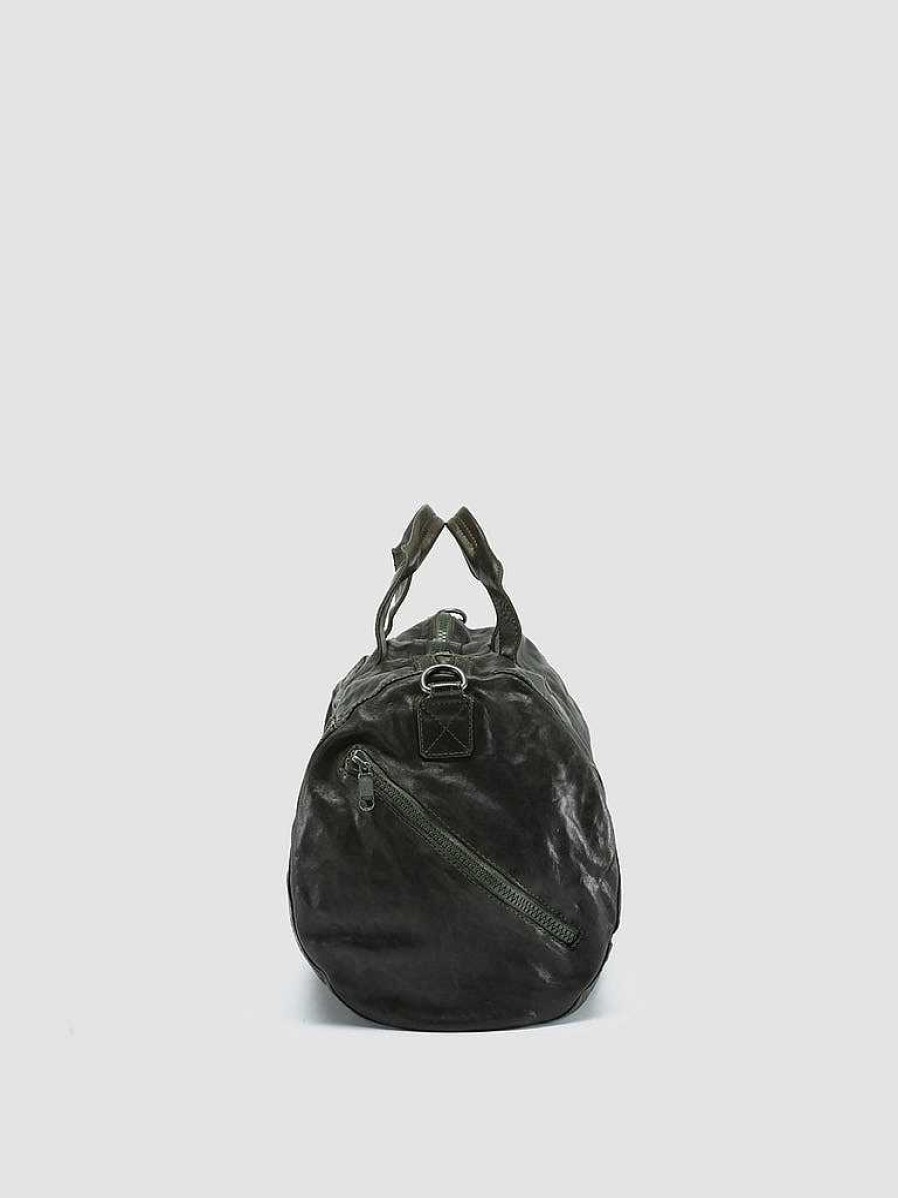 Uomo OFFICINE CREATIVE Borse | Recruit 007 - Borsa Da Viaggio In Pelle Verde