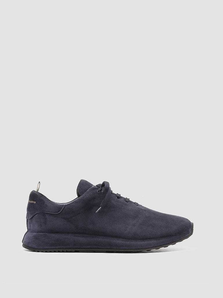 Uomo OFFICINE CREATIVE Sneakers | Race 017 - Sneakers In Pelle Scamosciata Blu