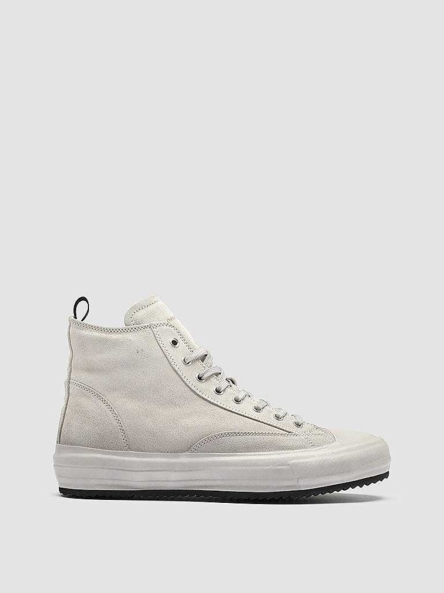 Uomo OFFICINE CREATIVE Sneakers | Mes 011 - Sneakers Alte In Pelle Scamosciata Grigia