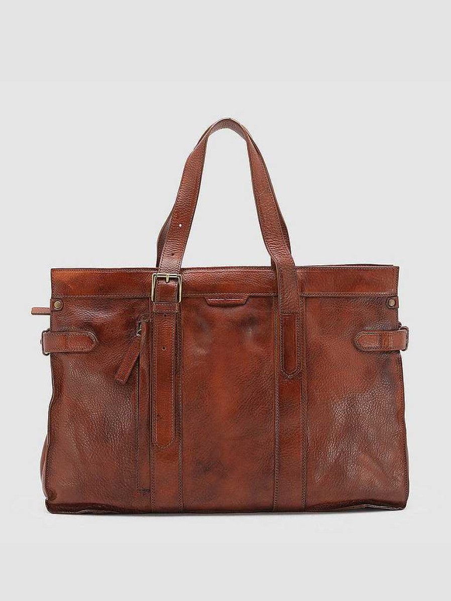 Uomo OFFICINE CREATIVE Borse | Rare 22 - Borsa In Pelle Marrone