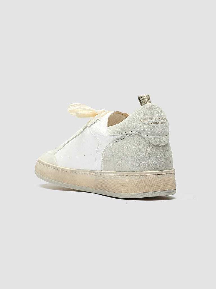 Uomo OFFICINE CREATIVE Sneakers | Magic 001 - Sneakers In Pelle E Camoscio Bianco