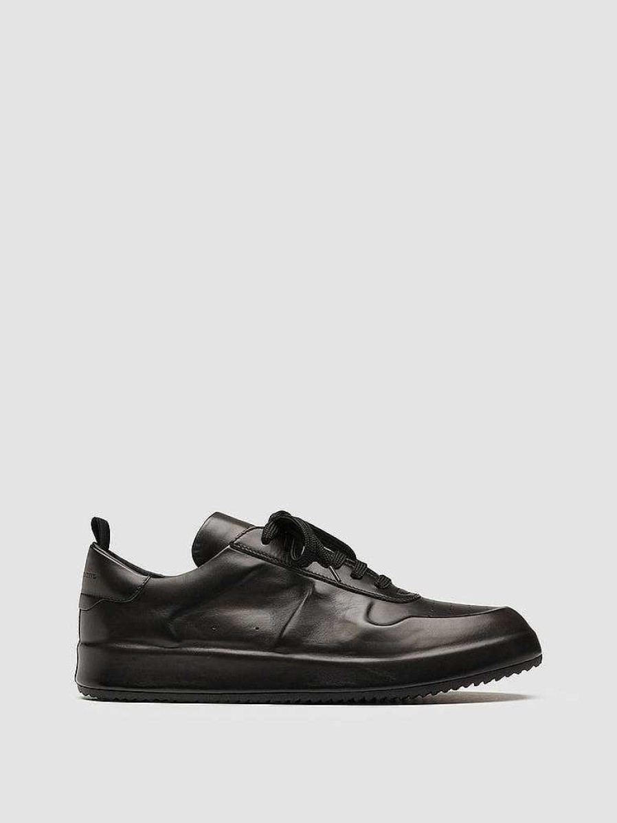 Uomo OFFICINE CREATIVE Sneakers | Ace Lux 100 - Sneakers In Pelle Aerografata Nera