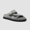 Uomo OFFICINE CREATIVE Sandali | Introspectus 003 - Sandali Slide In Camoscio Grigio